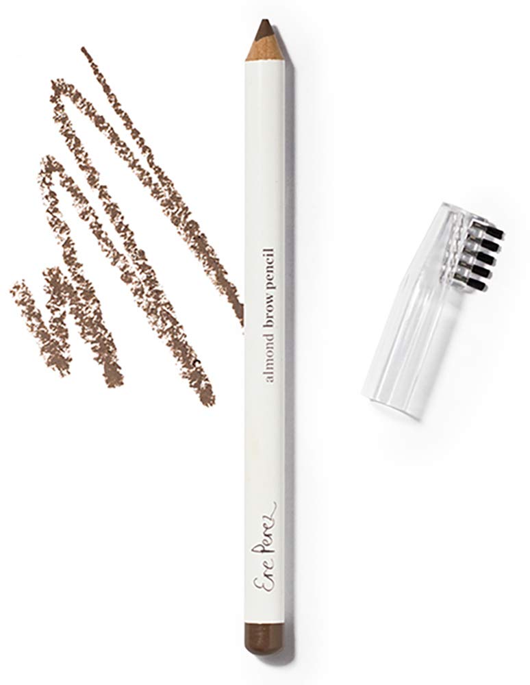 Ere Perez - Lápis de sobrancelha de amêndoa natural □ Suporta o crescimento, Longo-Lasting, Cobertura completa □ Óleo de coco + Vitamina E Vegan, Sem crueldade, Beleza limpa (Perfeito, 0,04 oz □ 1,1 g)