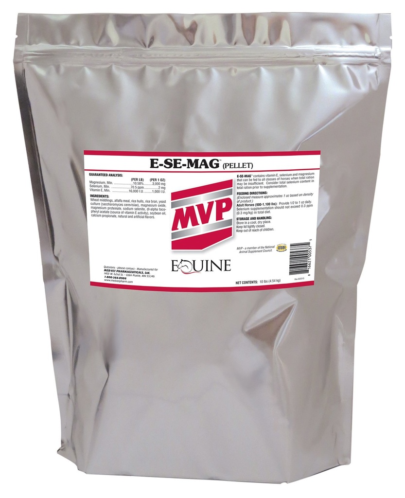 E-Se-Mag (10lb) para função muscular e recuperação em cavalos