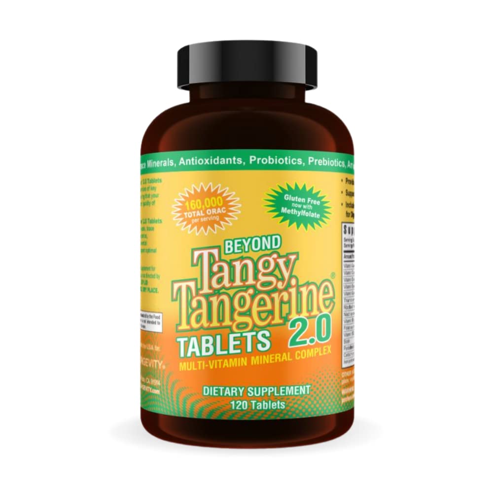 Youngevity Beyond Tangerine 2.0 Multi-Vitamina & Complexo Mineral - Made with Natural & Whole Foods 160,000 ORAC 120 Comprimidos