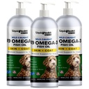 Líquido Saúde Animais de estimação K9 Omega 3 Óleo de peixe para cães - Líquido Omega 3 Suplemento para Animais de estimação com EPA + DPA + DHA - Reduzir Coceira & Descamação, Juntas de Apoio, Imunidade, Cérebro, Saúde do Coração - EUA Made (3 Pack)