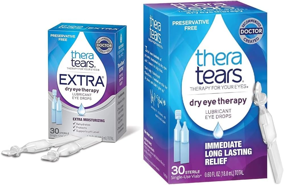 TheraTears terapia extra de olho seco lubrificante gotas de olho 30ct e terapia de olho seco lubrificante gotas de olho 30 frascos