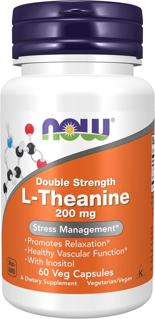Agora Alimentos: L-Theanina Stress Management 200 mg, 60 cápsulas (2 Pack)