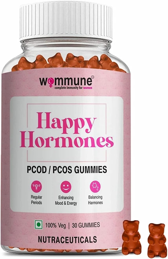 PCOD PCOD Equilíbrio Gummies para períodos regulares I desequilíbrio hormonal, gravidez natural I Inositol Fortificado Ajuda em cabelo facial & Acne, período atrasado - revitalizar, reequilíbrio, recarga - chicletes