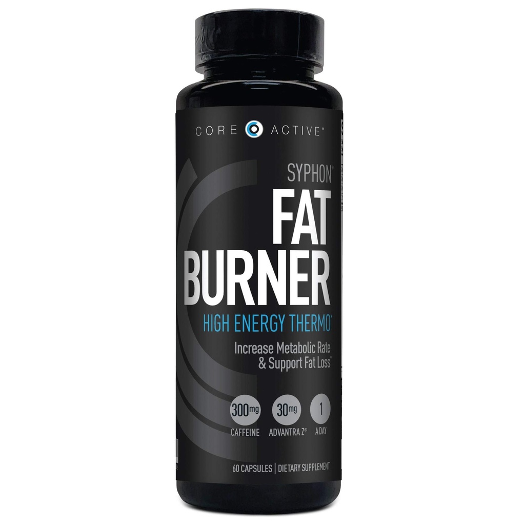 Núcleo Ativo Syphon Queimador de gordura termogênico para homens, Keto Pills, Advanta Z para energia, Foco, Controle de apetite, Aumentar o metabolismo Suplementos de tonificação muscular, Pílulas de perda de peso para mulheres - 60 Cápsulas