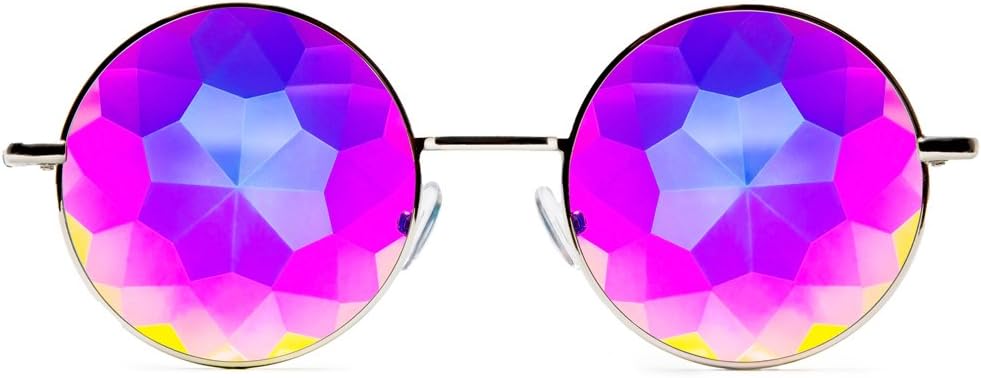 GloFX Imagine óculos de caleidoscópio - Metal Frame - Rainbow Difraction Rave EDM Festival
