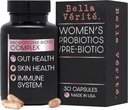 Bella Vérité. Complexo Probiótico e Prebiótico - Suporte Digestivo & Gut Saúde da Mulher - 3,45 Bilhões UFC Lactobacillus Probióticos para pele mais clara - Suplemento Probiótico Diário (30 Cápsulas Vegetarianas)