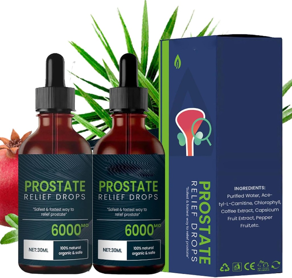 Gotas de tratamento da próstata - Gotas de alívio da próstata, Gotas de ervas naturais da próstata (2pcs)