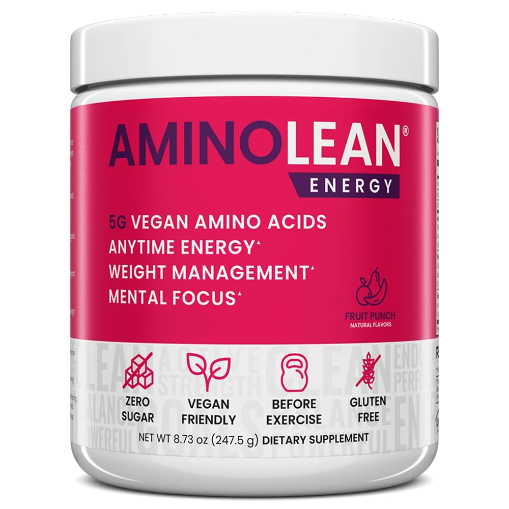 RSP NUTRITION AminoLean pré-treino em pó, Amino Energia e gestão de peso com Vegan BCAA Aminoácidos, Cafeína natural, Pré-treino Boost para homens e mulheres, 30 Serv