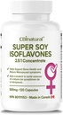 Soy Isoflavonas 2.5:1 Extrair 500mg (1250 mg equivalente), Suporta Wellness da mulher, 120 cápsulas Vegan, Fornecimento de 4 meses, Não-GMO, Sem glúten