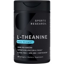 Sports Research Double Strength L-Theanina Supplement - Suntheanina Softgels para Foco, Relaxação e Alerta - Não-Drowsy Support Made with Coconut Oil, Non-GMO & Gluten Free - 200mg, 120 Count