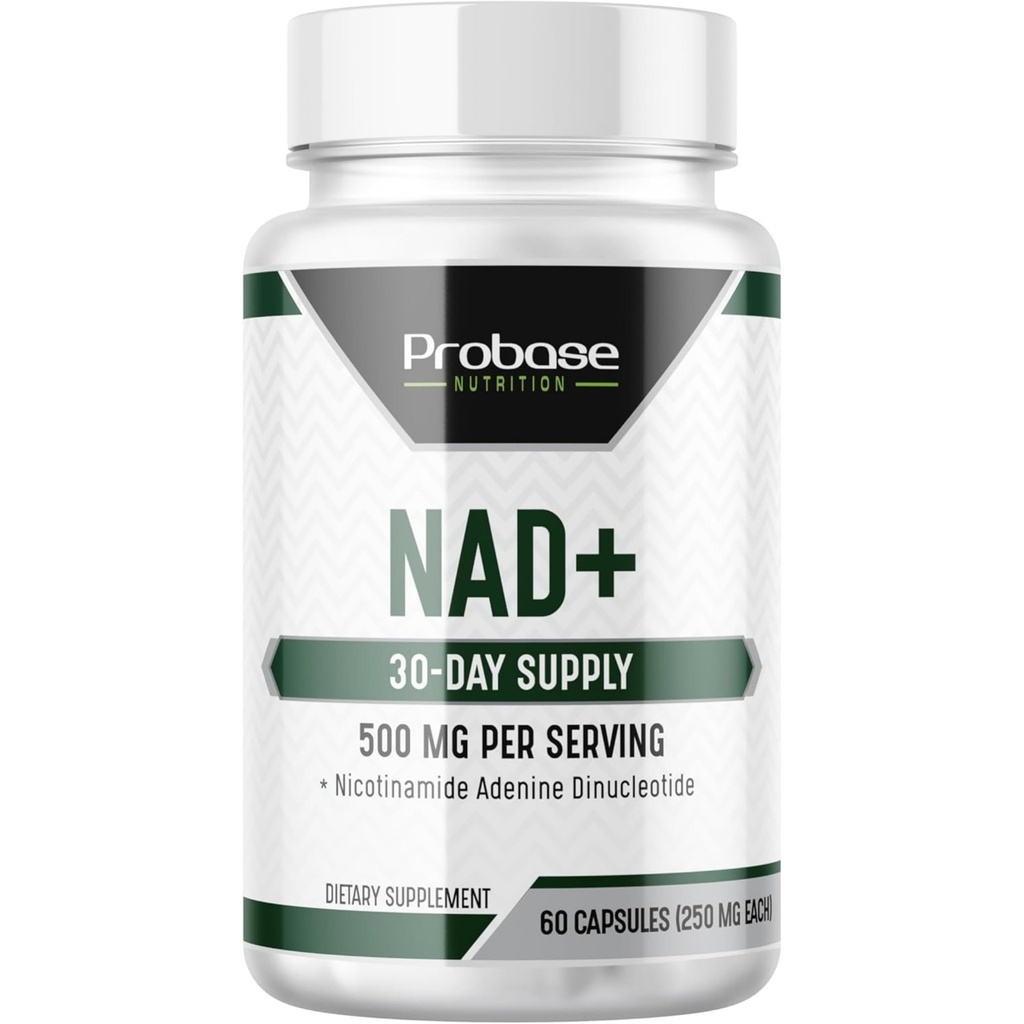 Probase Nutrition NAD Suplemento 500mg de alta potência 30 dias fornecimento NAD Maximizer Semelhante ao Nicotinamida Riboside Vegan Não OGM Testado por Terceiros