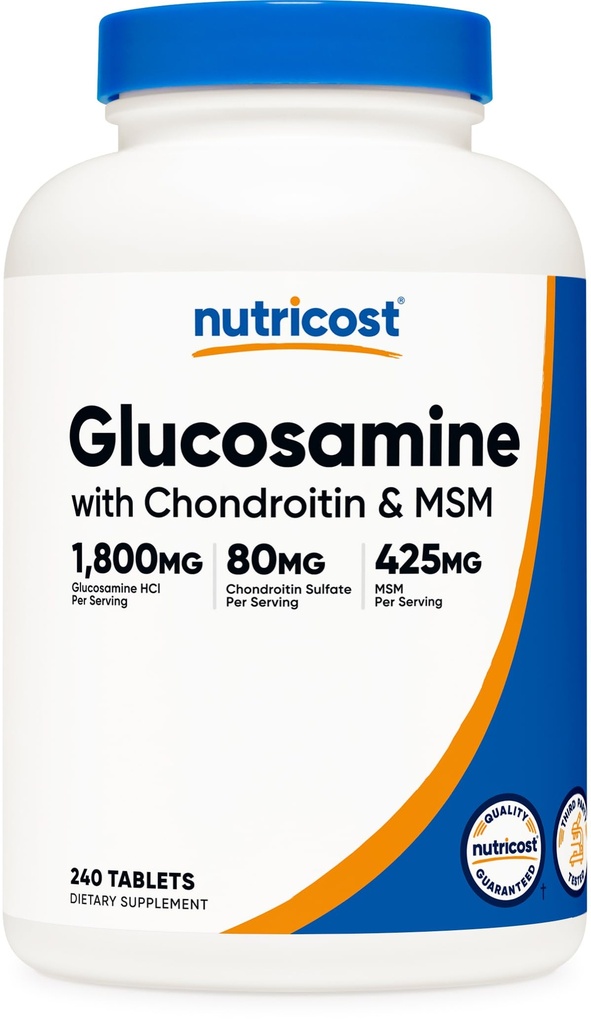 Nutricost Glucosamina 1800mg com condroitina e HSH, 240 Comprimidos, 120 Servings - Não-GMO, Gluten Free