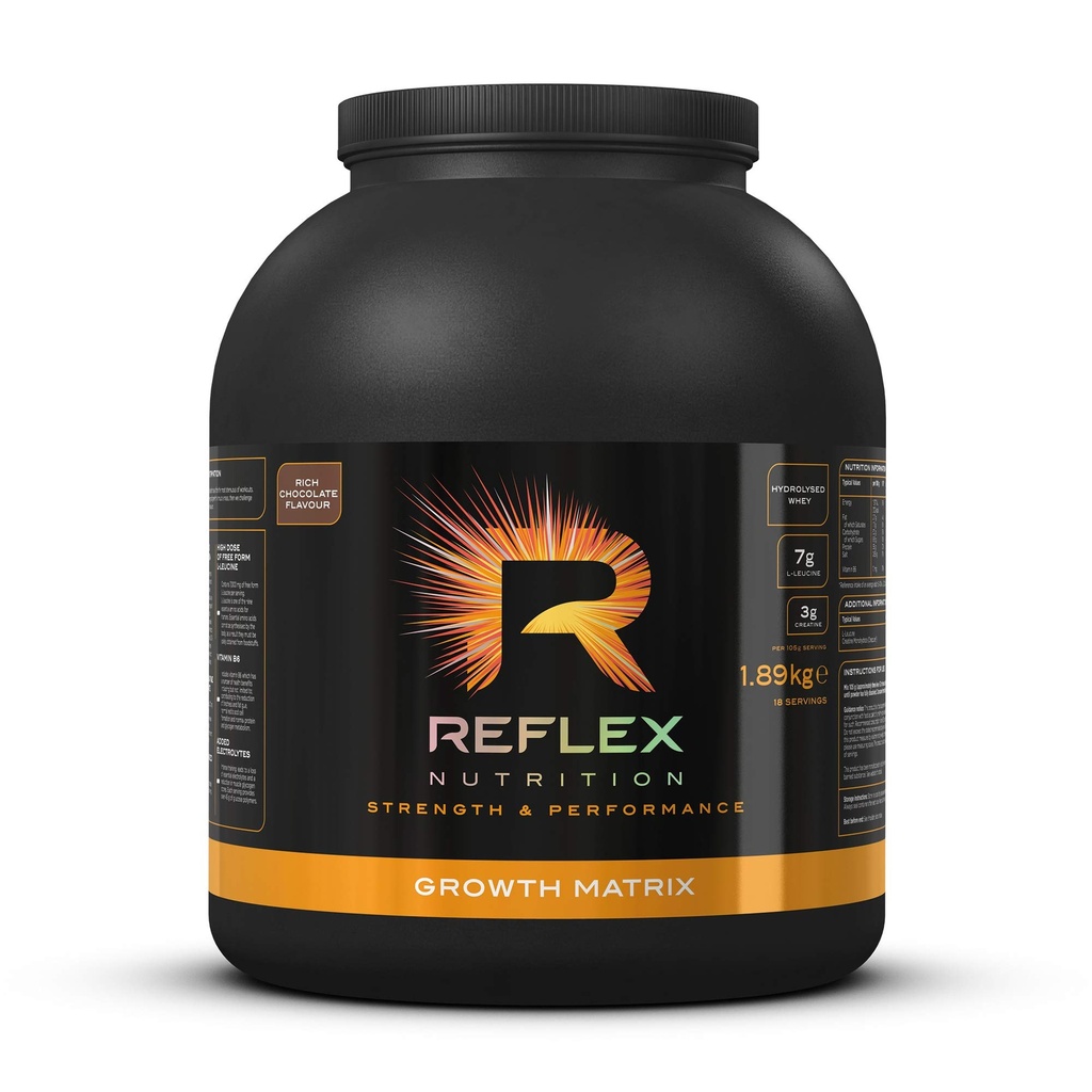 Reflex Nutrition Growth Matrix Pó Chocolate rico 1,89 Kg