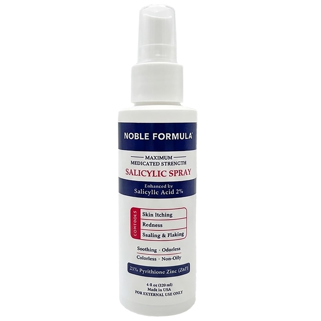 Fórmula nobre Spray ácido salicílico com Zinco de Piritione (ZnP), 4 onças (120 ml)