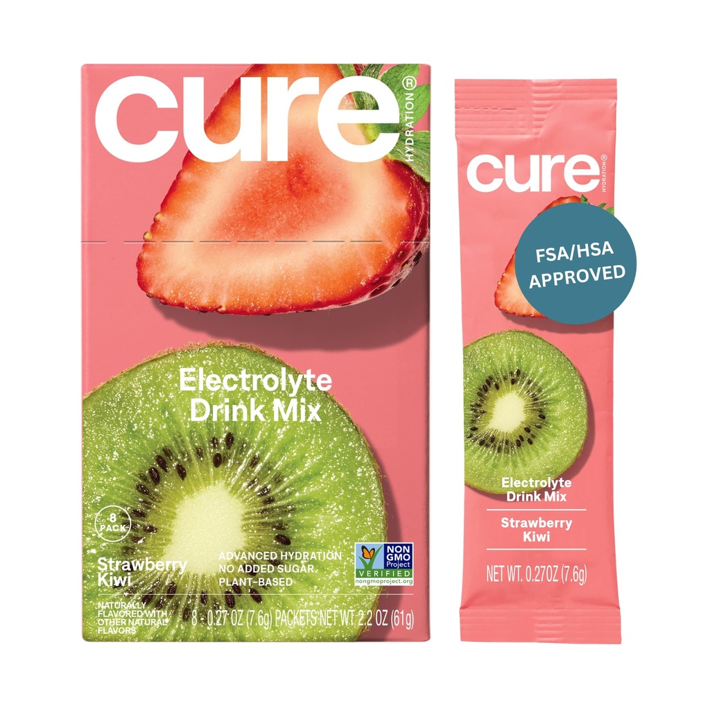 Curar Hydration □ Mistura de bebida eletrolítica baseada em plantas □ Não adicionado de açúcar □ Alivio de desidratação em pó feito com água de coco □ Não-GMO Vegan
