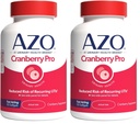 AZO Cranberry Pro Suplemento de saúde urinária 600mg PACRAN, 1 Servindo : Mais de 1 copo de suco de cranberry, Pílulas de cranberry livre de açúcar, Não-GMO 100 Softgels (Pacote de 2)