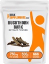 BulkSuplementos.com Buckthorn Bark Extract Powder - Buckthorn Bark Powder, Suplemento de ervas - Vegan & Gluten Free, 750mg por serviço, 500g (1.1 lbs) (Pacote de 1)