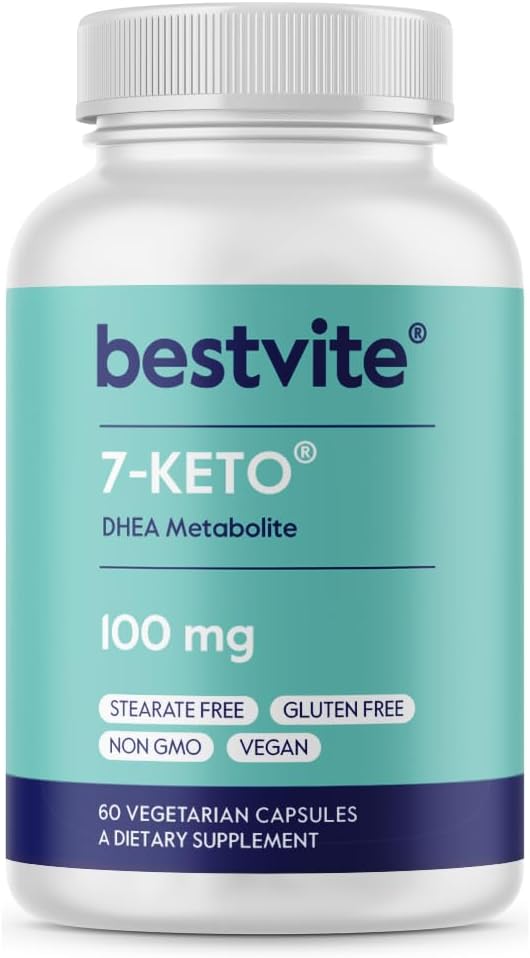 BESTVITE 7- Keto 100 mg DHEA (60 Cápsulas Vegetarianas) - Sem Estearatos