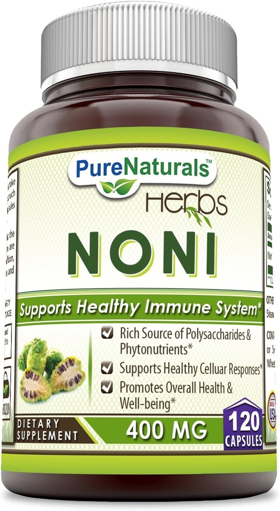 Pure Naturals Noni - 400mg Cápsulas - 120 Cápsulas