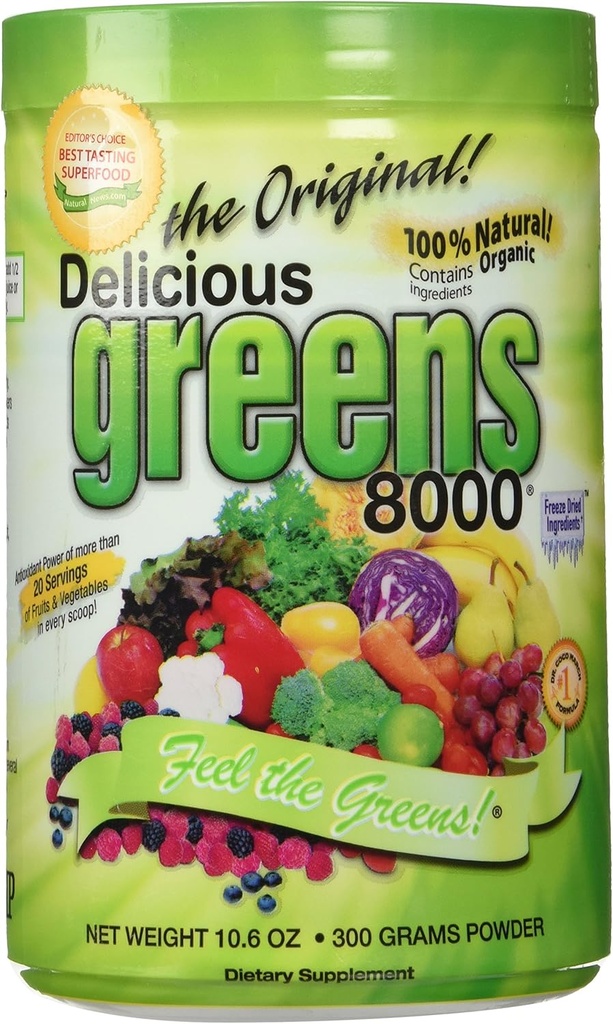 3 Embalagem - Delicious Greens 8000 (10.6 oz) 3 Embalagem
