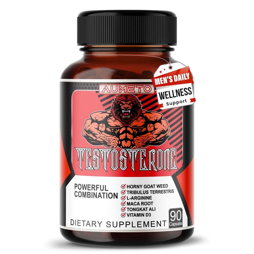 Suporte de Vitalidade e Bem-Estar para Homens com Tribulus, Tongkat Ali, Maca Root, L-Arginina e Vitamina D3 – 90 Cápsulas