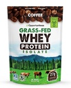 Opportuniteas Grass Fed Coffee Whey Protein Isolate Powder - 27g de pó de proteína sem adoçantes artificiais, 60mg de cafeína, vacas sem hormônios - 5lb