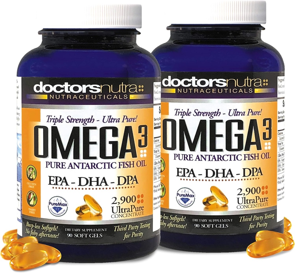 (Pacote de 2) Wild Omega 3 Fish Oil DPA Suplemento 2.900 Milligrams, EPA-DPA-DHA, SoftGels