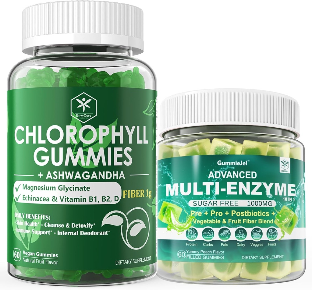 Enzimas Digestivas Gummies & Chlorophyll Fiber Gummies Bundle