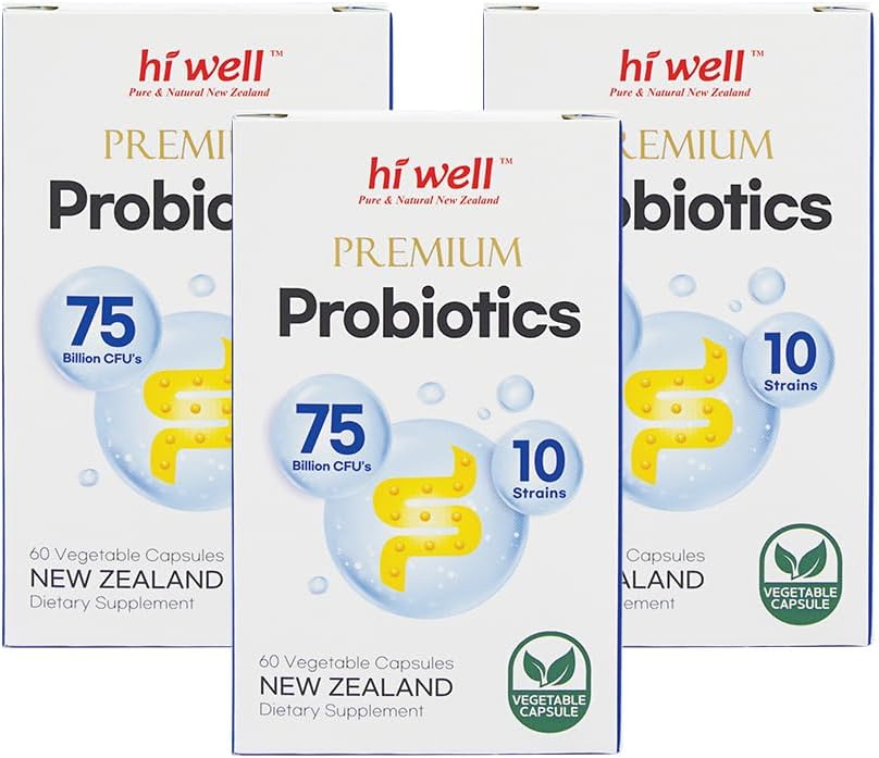 (Pacote de 3) Oi bem Premium Probióticos 60 Cápsulas vegetarianas