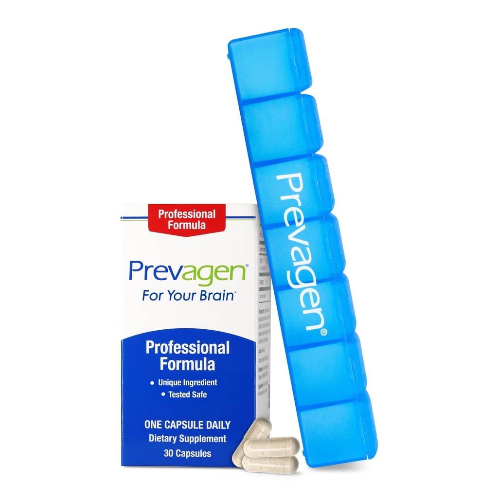 Prevagen Professional Formula - 30 Cápsulas (1 Mês Formulada para o seu cérebro 40mg de Apaequorin Plus Vitamina D3 com 7 dias de Pill Minder