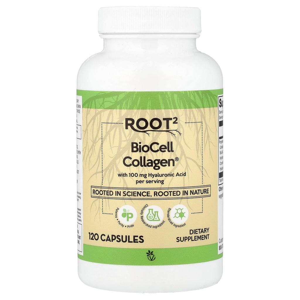 Ácido Hialurónico Vitacost com Colágeno BioCell II - 100 mg por serviço - 120 Cápsulas