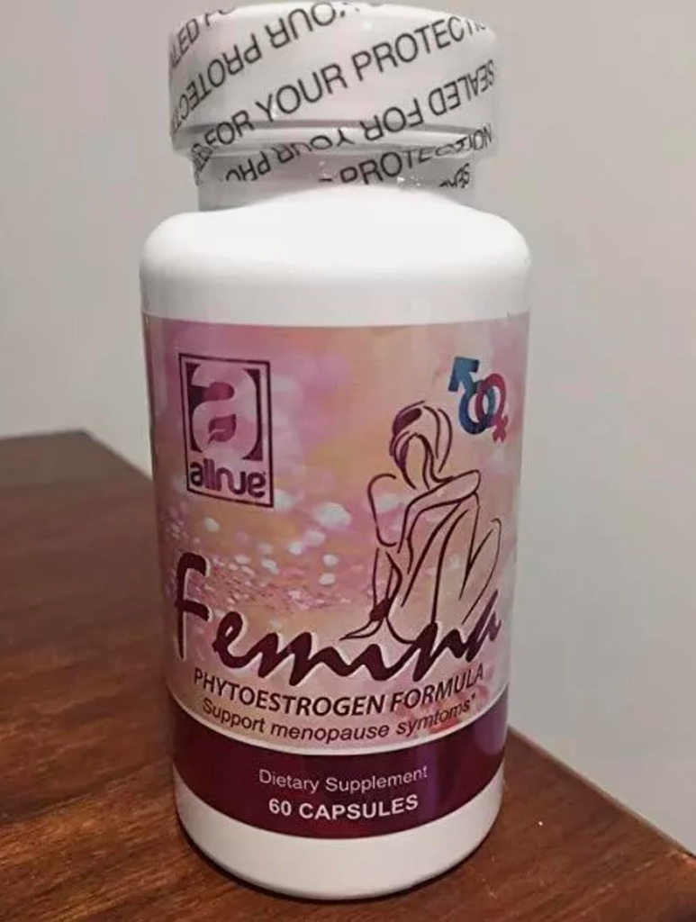 Femina fitoestrogénio Fórmula Suporte Menopausa sínptons menopausia 60 Cápsulas 1 mês de tratamento