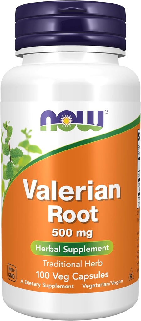 Now Supplements, Valerian Root (Valeriana officinalis) 500 mg, Herbal Supplement, 100 Veg Cápsulas