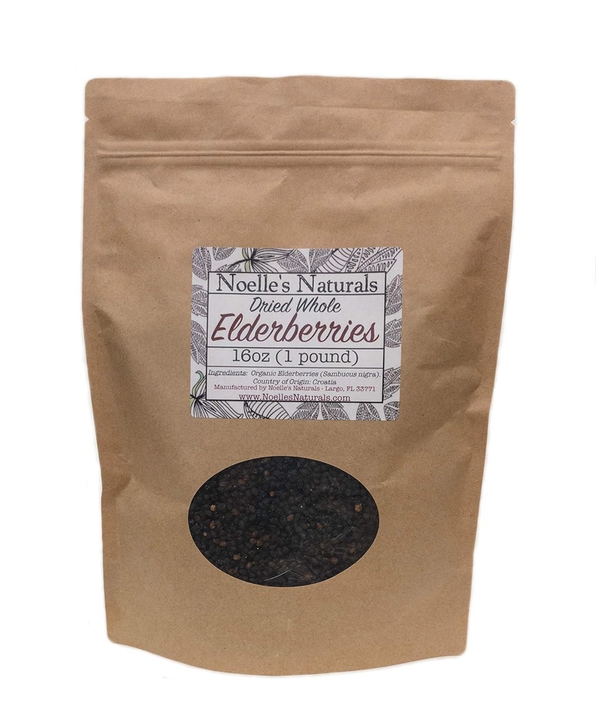 Bagas de sabugueiro inteiras secas - 1 libra em massa - Berry velho por atacado - Para fazer xarope de amora, chá, chicletes, suporte imunológico - Não irradiado - Não-Gmo - Natural e orgânico