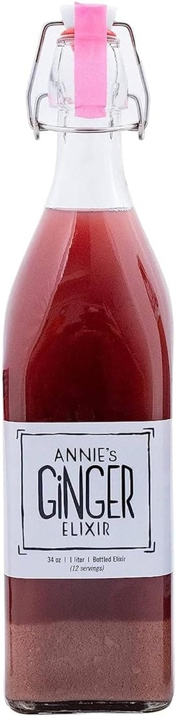 Annie's Ginger Elixir, 2-Pack de 34 onças, Tiro de Ginger Tônico Natural Puro, Digestive Cleanse Boosts Imune Defense, Diária Gut Health and Wellness, Bebida não-GMO