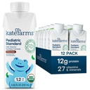 KATE FARMS Orgânica Pediátrica 1,2 Alta Caloria Chocolate Nutrição Shake, 12g Proteína, 27 Vitaminas e Minerais, Reposição de Refeição, 8,45 onças (12 embalagem)