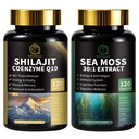 Shilajit para homens, mar Moss e Shilajit Bundle, Todos em 1 Suplementos com Coenzyme Q10, Semente Negra, Ashwagandha, Taurine, Bardock para Energia, Endurance, Antioxidante e Suporte Imune, 240 Cápsulas