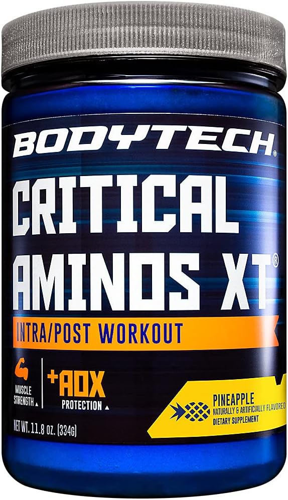 BODYTECH Critical Aminos XT Intra/Post Workout Abacaxi - Apoia a recuperação muscular (11.8 Ounce Powder)