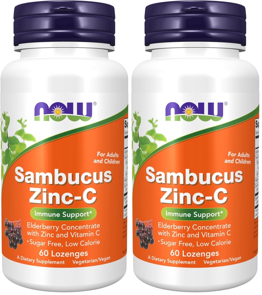 AGORA Suplementos, Sambucus Zinc-C com concentrado de amora e vitamina C, 60 Lozenges (Pacote de 2)