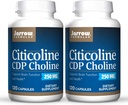 Jarrow Formulas Citicoline (CDP Choline) 250 mg - 120 Cápsulas, Pacote de 2 - Suporta Saúde do Cérebro e Desempenho de Atenção - Até 240 Total de Serviços