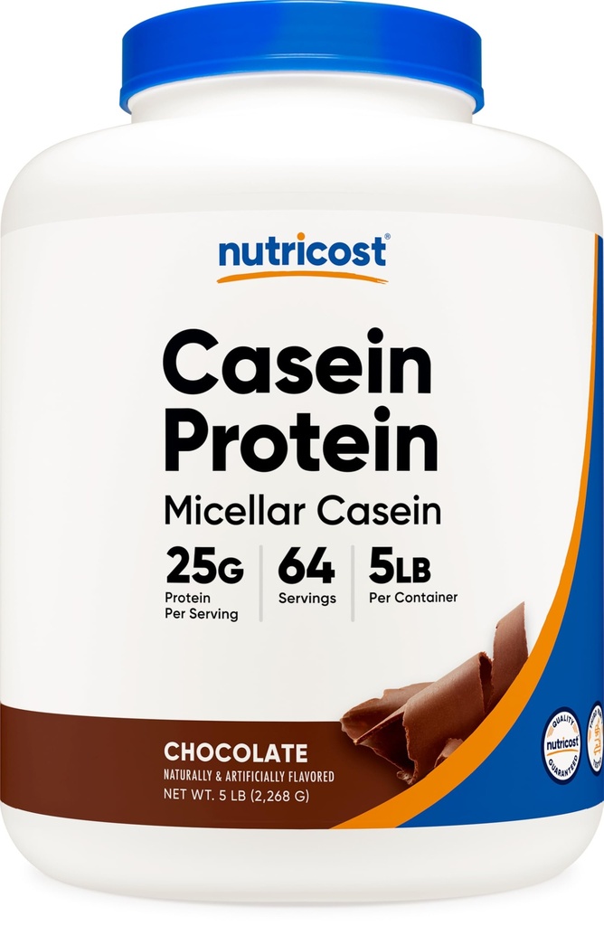 Nutricost Caseína Proteína Pó 5lb Chocolate - Micellar Caseína, sem glúten, Não-GMO