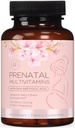 Vitaminas pré-natais para mulheres com ácido fólico & DHA, apoio ao desenvolvimento do cérebro com folato & Omega 3's, multivitamina com vitamina A, C, D, B6, B12 & ferro, suplemento de gravidez - 60 Softgels