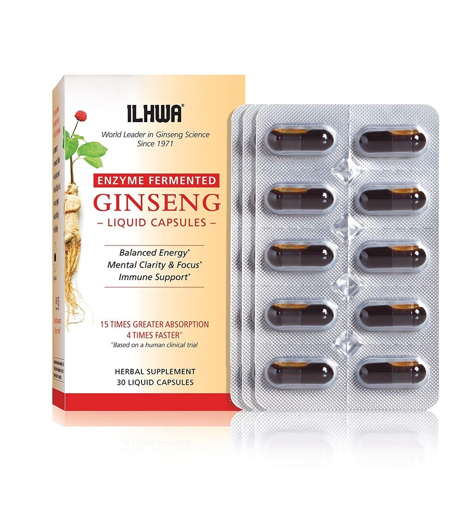 ILHWA Enzima Ginseng fermentado, 30 cápsulas líquidas