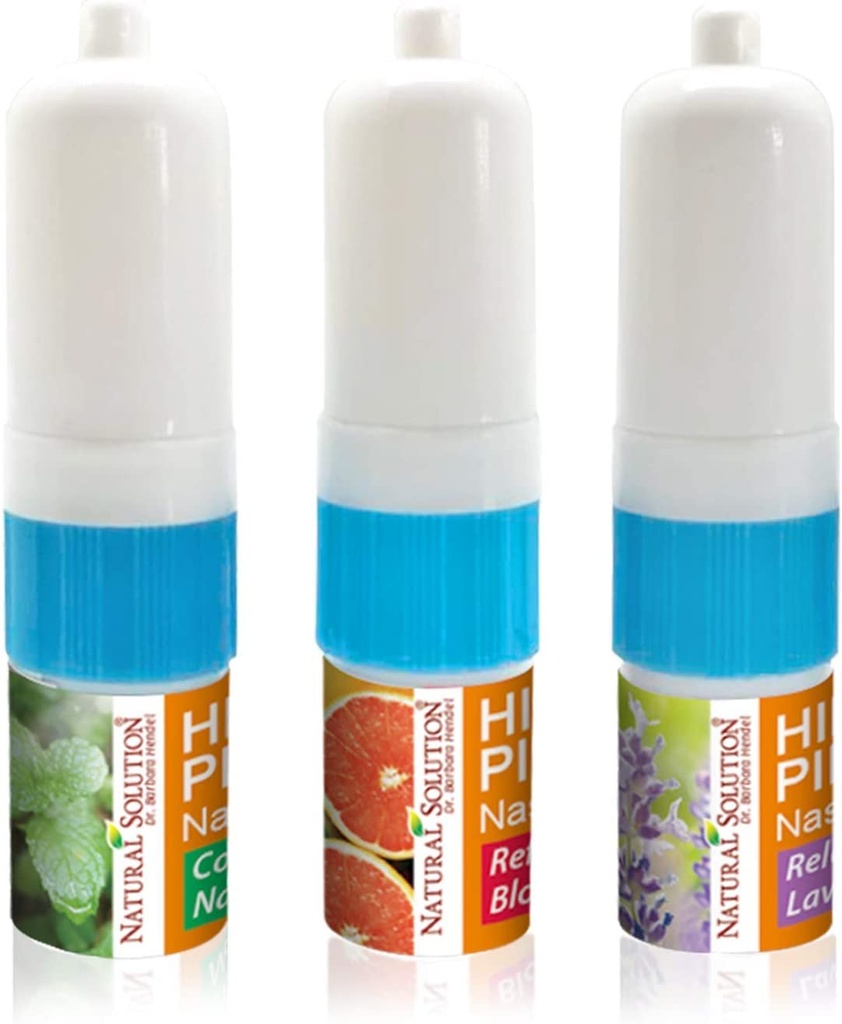 Solução natural Himalaia Rosa Sal Nasal Inalador Aromaterapia com Óleos Essenciais Naturais, Limpa o Sistema Respiratório, Congestão Respiratória Alívio, -3 Pack