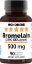 MONOHERB Bromelain 500 mg por cápsula - 90 Veg Cápsulas - 90 Servidores