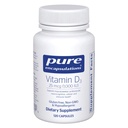 Encapsulamentos Puros Vitamina D3 25 mcg (1.000 UI) - Suplemento para Apoio Osso, Articulação, Mama, Coração, Colônia e Saúde Imune - com Premium Vitamina D - 120 Cápsulas