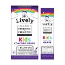 Lively (por GoLive) Kids CONCORD GRAPE Synbiótico (Probióticos + Prebióticos); 5 Strains Clínicos; +5 bilhões de UFC. Probióticos & Prebióticos KIDS para Digestão, Metabolismo, Imunidade. (10 Embalagens)