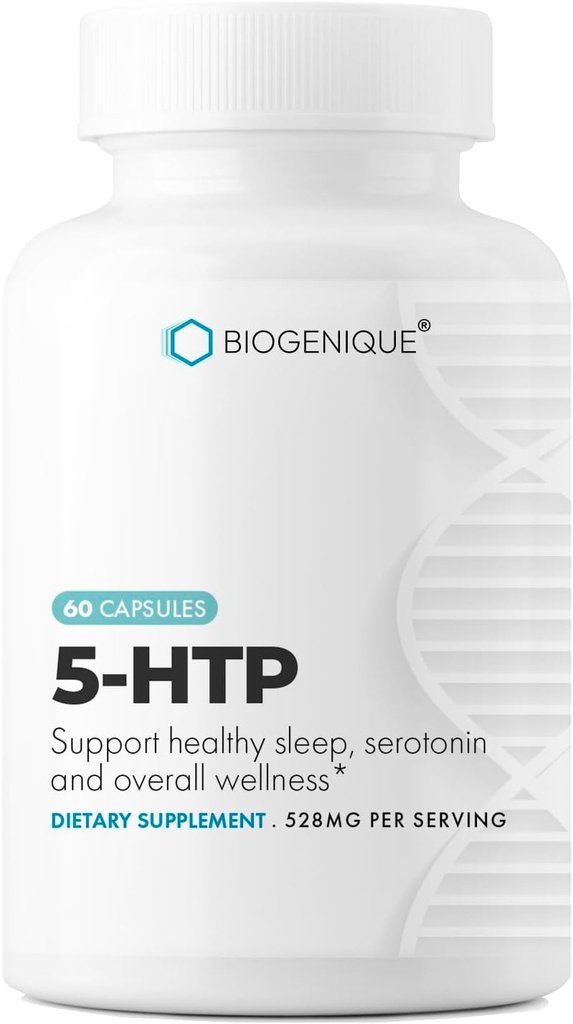 5-HTP (5-hidroxitriptofano) 200 mg, Suporte ao Enhancer de Humor e Neurotransmissor* 60 Cápsulas 5htp Griffonia Simplicifolia - Made in USA