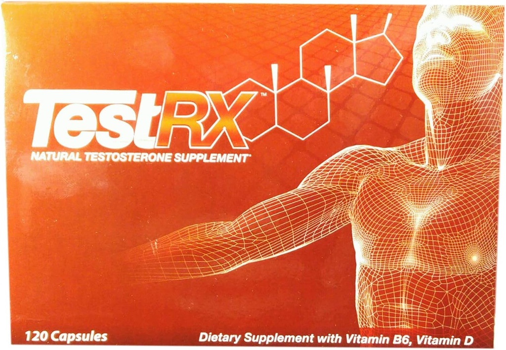 TESTRX Natural Testosterona Suplemento - 120 Cápsulas