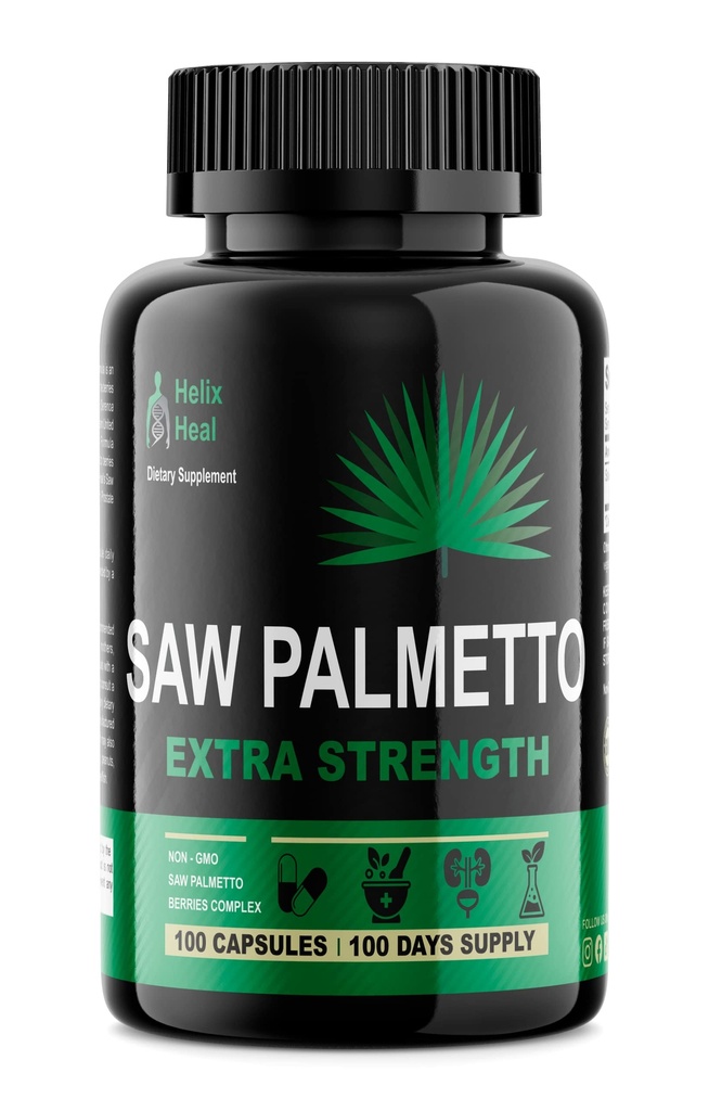 Serra Palmetto para homens - Suplementos de saúde da próstata para homens Saúde urinária - Bloqueador DHT natural, 500mg Tratamentos de Recrescimento de cabelo de força extra - 100 cápsulas 3 meses de fornecimento